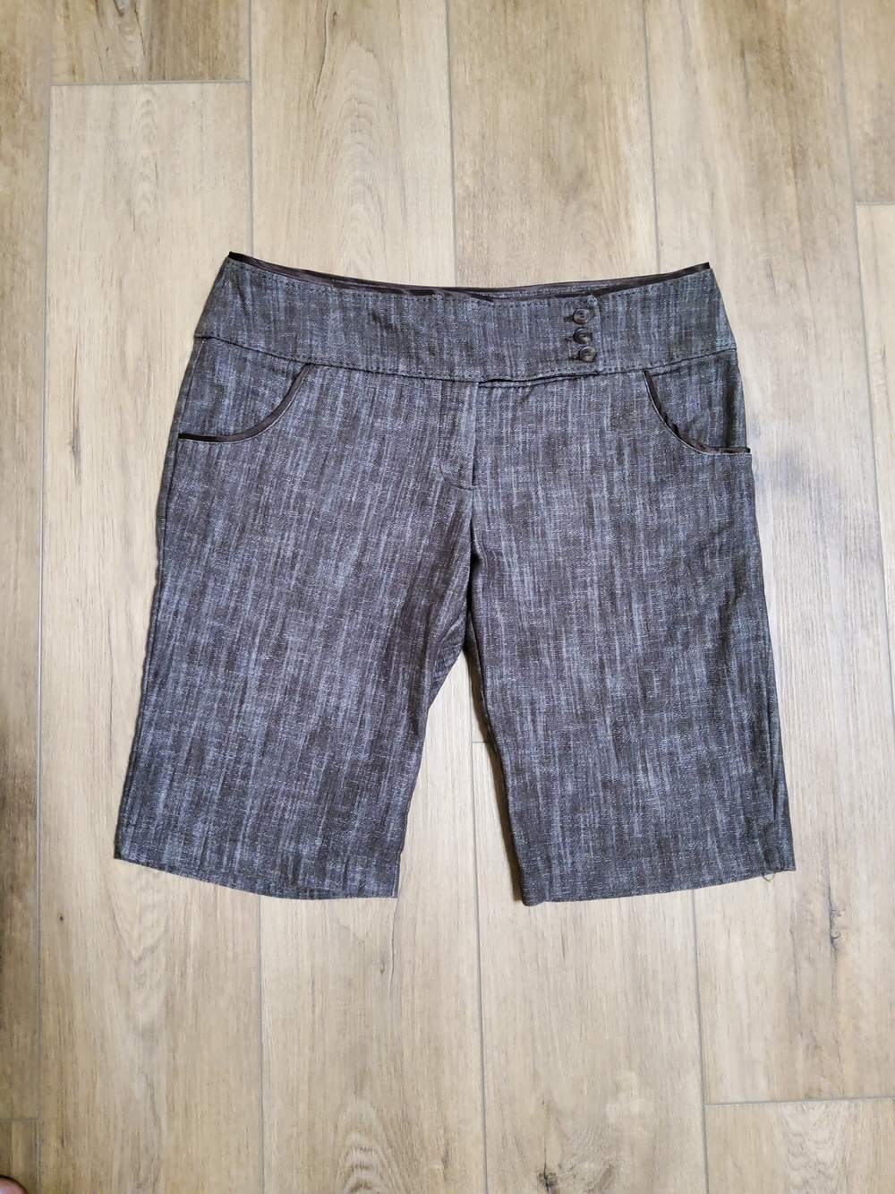 My Michelle Heather Office Siren Triple Button Bermuda Shorts